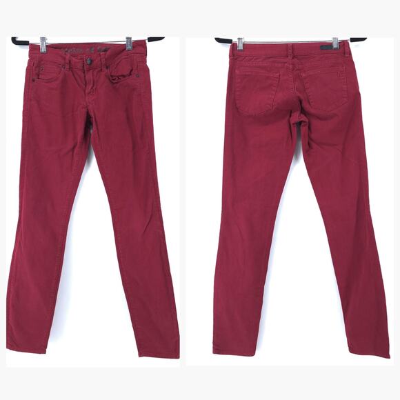 Articles of Society Size 24 Mya Scarlet Bright Maroon Denim Stretchy Skinny Jean - Picture 1 of 11